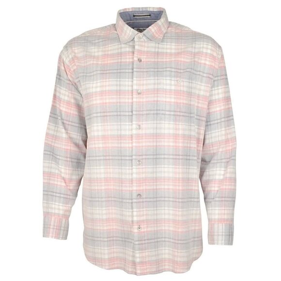 Tommy Bahama Men's Big and Tall 3XB Denimblau Coastline Cord Carmel Plaid Shirt - Picture 2 of 5